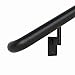 6 ft. Handrail - Complete Kit. Satin Black Anodized Aluminum with 4 Black Wall Brackets and ADA Returns - 1.6