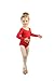 Elowel Girls' Team Basics Long Sleeve Leotard Red (size 2-4)