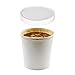 (Set of 100) 16 oz White Paper Soup Containers with Lids Combo Pack, Hot/Cold Disposable Pint Containers, Ice Cream/Frozen Yogurt Cups, Take Out/to-Go Deli Containers
