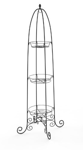 Panacea 86740 21-Inch Diameter Plant Stand, 73.5-Inch Height by 21-Inch Width, Black