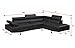 Poundex Sectional Sofa, Black
