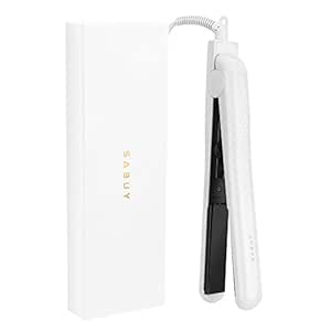 SABUY Ceramic Flat Iron for Hair, Professional 1 Inch Hair Straightener, Dual Voltage for Worldwide Traveling, 038 (White)