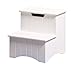Kings Brand White Finish Wood Bedroom Step Stool with Storage
