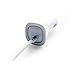 Apple iPhone 7 7 Plus 6 6S 6+ 6S+ SE 5 5S New Rapid Fast Car Charger - 5 Foot Coiled Cord 5v / 2.1 Amp - White - Red LED