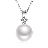 Sinya Classic Sterling Silver White FreshWater Cultured Pearl Pendant Necklace 18 inch