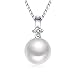 Sinya Classic Sterling Silver White FreshWater Cultured Pearl Pendant Necklace 18 inch