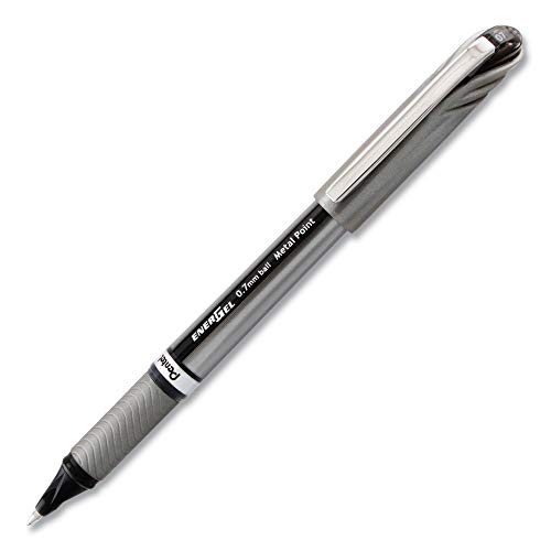 Pentel Gel Pens, Metal Tip, Medium Point, Black (PENBL27A)