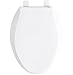 KOHLER K-4636-7 Cachet Elongated, Grip-Tight Bumpers, Quiet-Close Release Hinges, Quick-Attach Hardware, No Slam Toilet Seat, Black