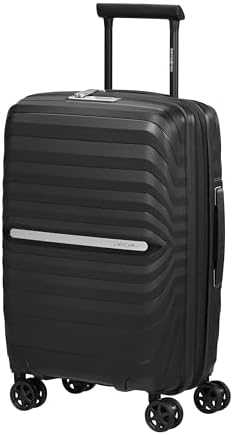 Neo Flux - Spinner S Slim, Equipaje de Mano expandible, 55 cm, 39/45 L, Negro (Black)
