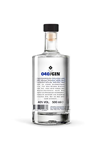 040 Gin mit hochwertigem Siebdruck | 500ml Einzelflasche | 40% vol | fruchtig frischer Gin des Hamburger SV | Geschenkidee für echte HSV Fans – Bild 2