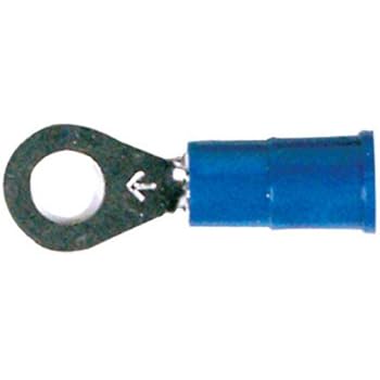 Install Bay 3M Ring Terminal Connector Vinyl 16/14 Gauge #8 - 100 Pack (Blue)