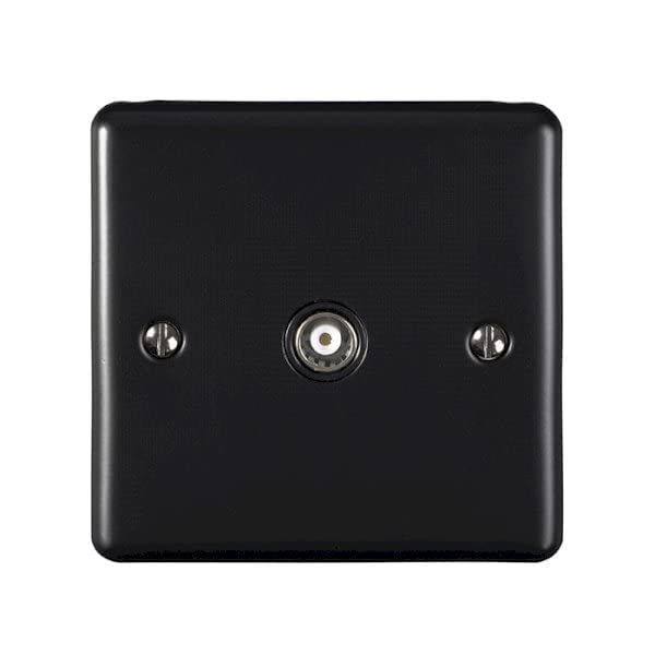 1 Gang Tv Coaxial Socket Black