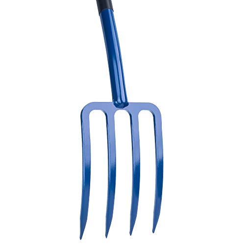 KADAX Heugabel, Grabgabel mit D-Griff, Mistgabel mit Kopf aus hochqualitativem Stahl, ergonomische Gabel für Garten, Forke, Spatengabel, Unkraut, Steine, Gartenforke (Metallstiel) – Bild 6