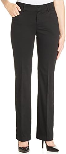 Lee Platinum Womens Madelyn Natural-Fit Trouser Pants (4 Short, Black)