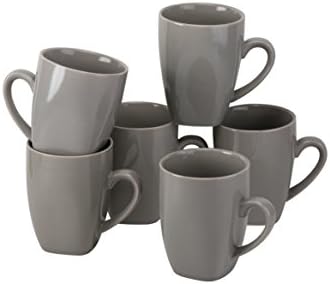 10 Strawberry Street Wazee Square - 10 Oz Mug - Set of 6 - Gray