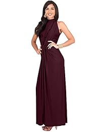 KOH KOH maxi vestido de cóctel tipo tubo, clásico, para verano, sensual, largo y sin mangas, para dama