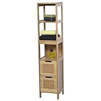 EVIDECO Mahe Bathroom Free Standing Linen Tower Shelf