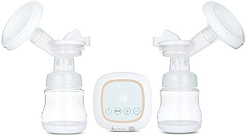Kidshome Electric Double Breast Pump USB Charging LED Screen PP Silicone Pad BPA Free Anti-Back-Flow Design with Wide Mouth Milk Bottle