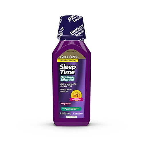 GoodSense Sleep Aid Liquid, Diphenhydramine HCl 50 mg/30 mL, Berry, 12 Fl Oz