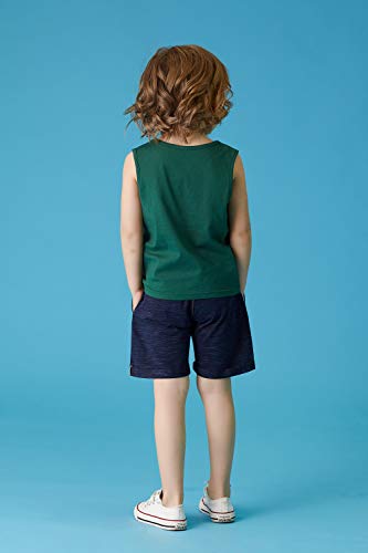 image for HUAER& Baby Boy Toddlers 100% Combed Cotton 2 Pack Cartoon Vest Tank S