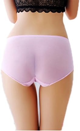 StylishYoung Women's Sexy Low Cut Underwear Chiffon Lace Transparent Briefs Panties Thong