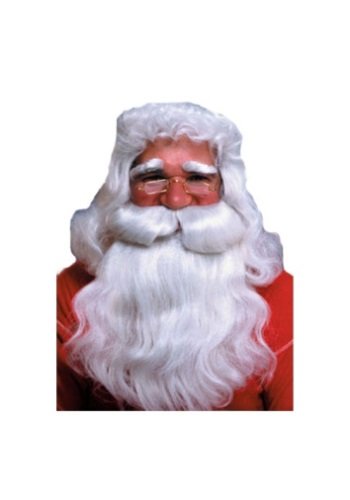 Rubie's Deluxe Santa Beard and Wig Set, White, One Size