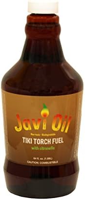 Javi Oil Citronella Tiki Torch Fuel Refill - Compatible with Tiki Canisters - Half Gallon