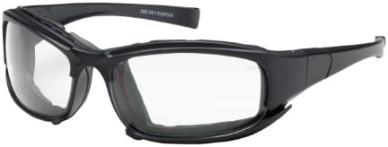 Cefiro 250-CE-10090 Full Frame Safety Glasses with Black Frame, Rubber Foam Padding, Clear Lens and Anti-Scratch/Anti-Fog Coating