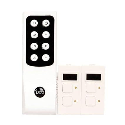 BIG i DOTT Systems Remote Control 3 Lights and 1 Fan Plastic Switch (White)