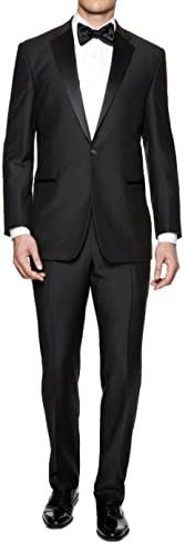 Braveman Mens Slim Fit Notched Lapel 2 Piece Tuxedo, Black, Size 48Lx42W