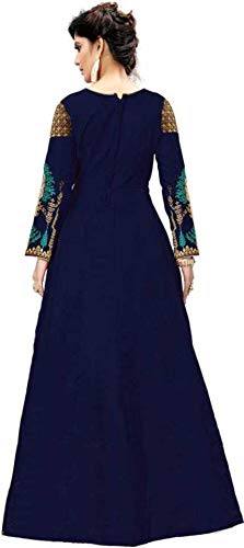 smily creation women's silk embroidered printed anarkali long gown