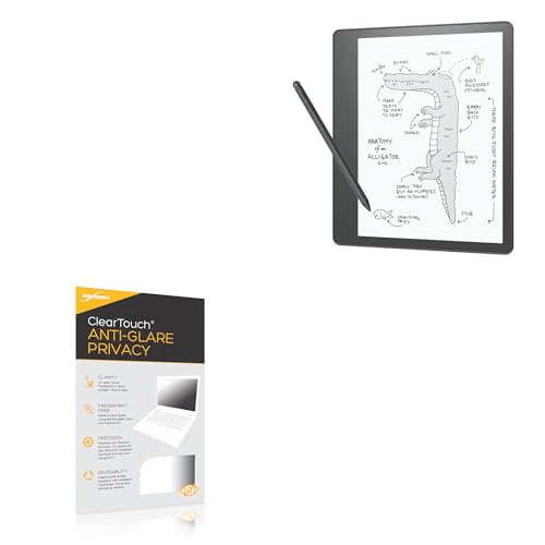BoxWave Screen Protector Compatible with Amazon Kindle Scribe - ClearTouch Anti-Glare Privacy (2-Pack), Privacy Screen Protector Flexible Film Anti-Glare