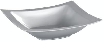 Lillian 5-Ounce Rectangular Plastic Bowls, 10 Count, Silver