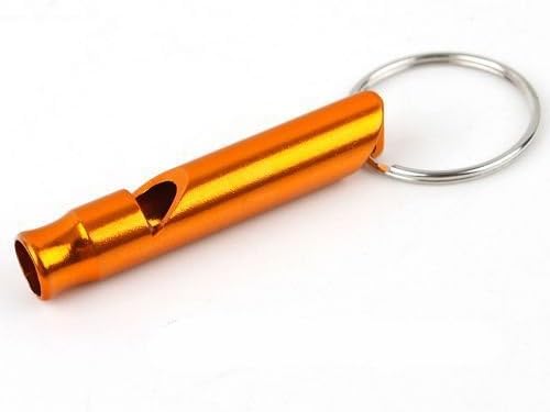 Gold Aluminium Survival Mountain Whistle 100dB Pocket Keyring