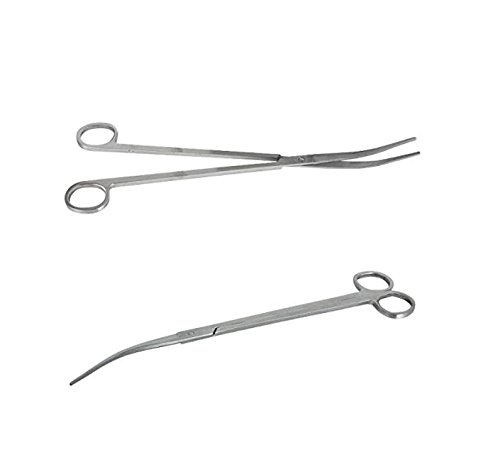 Polymer True Utility 3 Pieces Aquarium Clean Tools Fish Tank Water Grass Planting Straight Curved Scissors Tweezers - Thumbnail 6