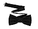 Harvest Male Black Bow Tie - Men's Pre-tied Adjustable Length Formal Tuxedo Satin Solid Color