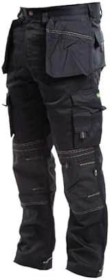 Apache Workwear Men's Polycotton Holster Trousers Black 30W 29L Cordura Pockets view 2