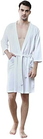 Wentsven Womens Mens Matching Waffle Towel Cotton Spa Hotel Bathrobe Robe