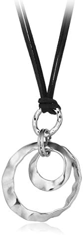 HONGYE Fashion Generous Oval-Shape Gold and Silver Plated Sweater Necklace