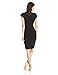 Lark & Ro Women's Classic Cap-Sleeve Wrap Dress, Black, Large