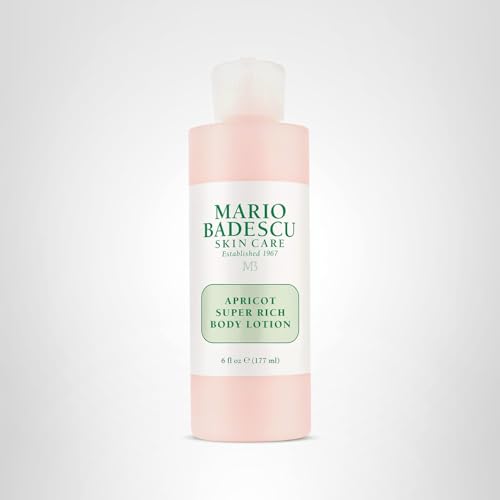 Mario Badescu Apricot Super Rich Body Lotion Enriched with Vitamins A and E - Delicately Scented Lotion with Nourishing, Skin-Softening Formula - Ideal for All Skin Types, 6 Fl Oz