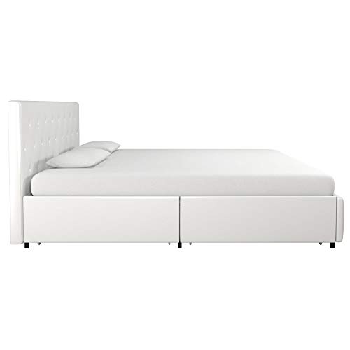 DHP Dakota Upholstered Platform Bed with Underbed Storage Drawers and