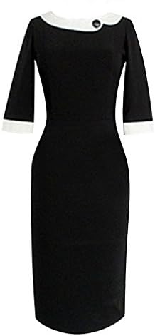 YEEZ Women's Elegant 3/4 Sleeve Casual Fitted Party Office Bodycon Pencil Dress
