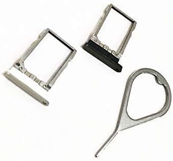 For Essential Phone PH-1 SIM Card Tray SD Card Slot Holder + Pin White Black (Black)