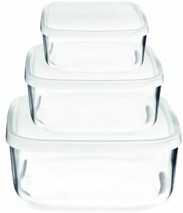 Bormioli Rocco Frigoverre Square Glass Food-Storage Containers with Lids, Set of 3 by Bormioli Rocco Fido