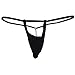 Honanda Mens Sexy Hot Low Waist Cotton G-String T-Back Underwear Thong Briefs (Type C-Black)