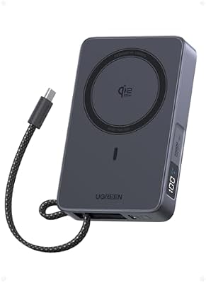 Magflow Qi2 25W Power Bank Magsafe 10000mAh USB C PD 30W (Gris)