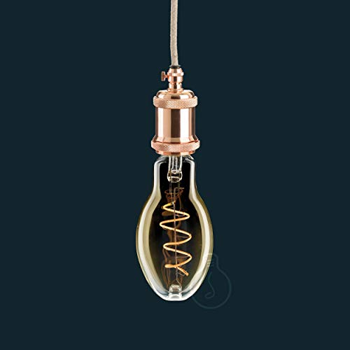 Amarcords - Gloeilamp LED dimbaar, SCHROEF filament, 2000K warm licht, amberkleurig glas peer type, E27, 4W - Afbeelding 5