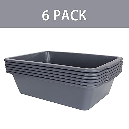 Plastic Bus Bins 4-Pack Commercial Bus Tubs - 13 Liter Heavy Duty ...