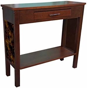 Iron leaf Foyer table with drawer and shelf